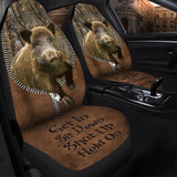 Maxcorners Wild Boar Hunting Hold on Funny Car Seat Covers