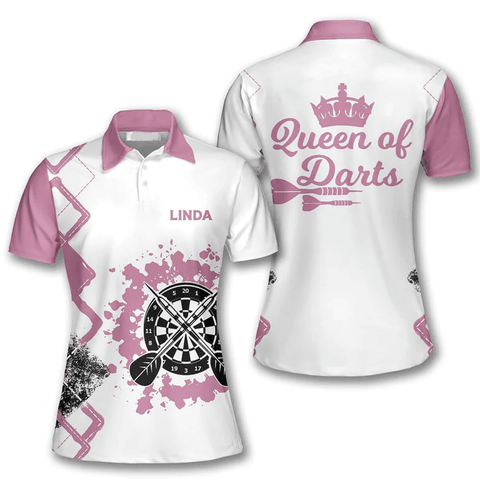 Maxcorners Queen of Darts Personalized Name 3D Shirt