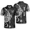 Maxcorners Viking Runes Black White Darts Personalized Name And Team Name 3D Shirt