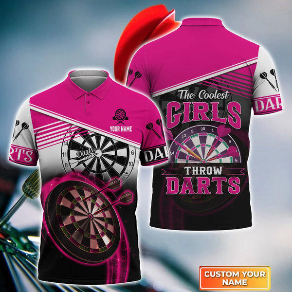 Maxcorners The Coolest Girls Throw Darts Personalized Name 3D Shirt