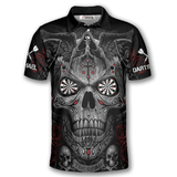 Maxcorners Grim Reaper Praying Cross Skull Darts Personalized Name And Team Name 3D Shirt