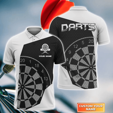 Maxcorners White Darts Personalized Name 3D Shirt