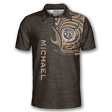 Maxcorners Brown Polynesian Tribal Darts Personalized Name And Team Name 3D Shirt