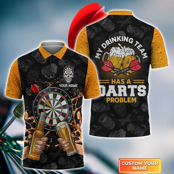 Maxcorners Darts Drinking Team 2 Personalized Name 3D Shirt