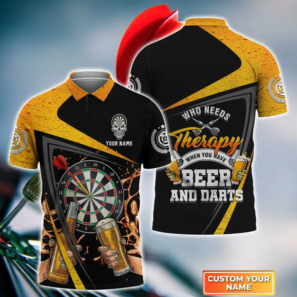 Maxcorners Darts And Beer Drinking Personalized Name 3D Shirt