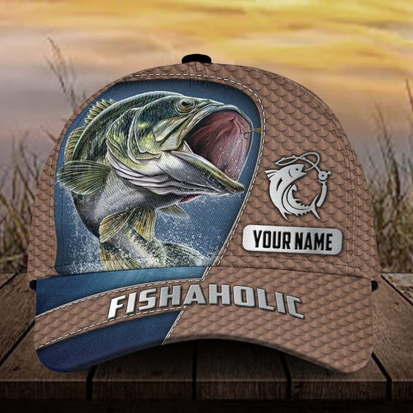 Maxcorners Custom Name Fishing Fishaholic 3D Cap