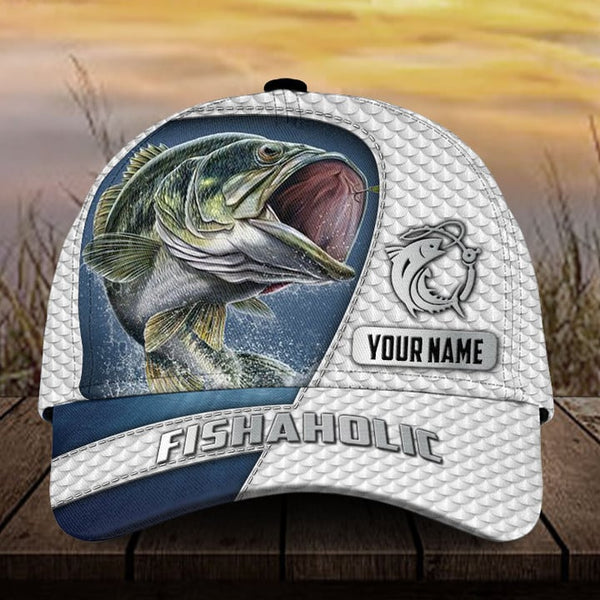 Maxcorners Custom Name Fishing Fishaholic 3D Cap