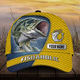 Maxcorners Custom Name Fishing Fishaholic 3D Cap