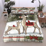 Maxcorners Deer Cardinal Christmas All Over Printed Bedding Set