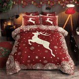 Maxcorners Christmas Deer All Over Printed Bedding Set