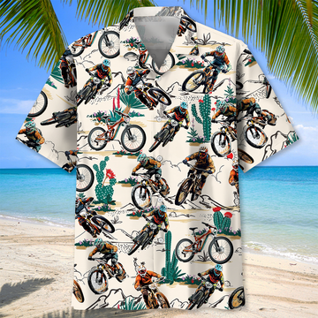 Maxcorner DESERT MOUNTAIN BIKE RACING HAWAIIAN SHIRT