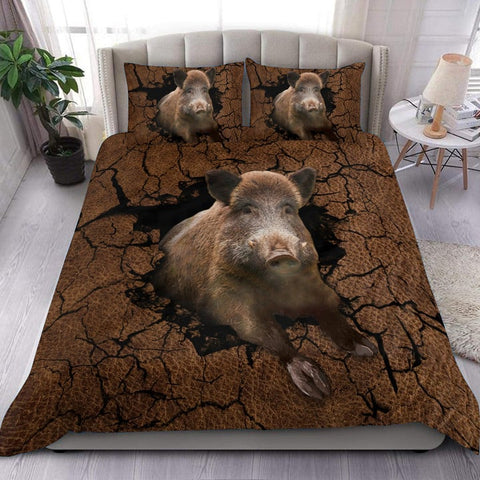 Maxcorners Boar Hunting Q3 All Over Printed Bedding Set