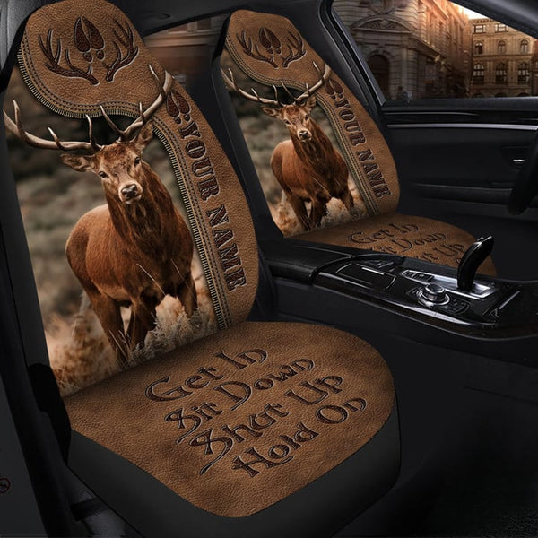 Maxcorners Personalized Name Deer Hunting On Funny Car Seat Covers