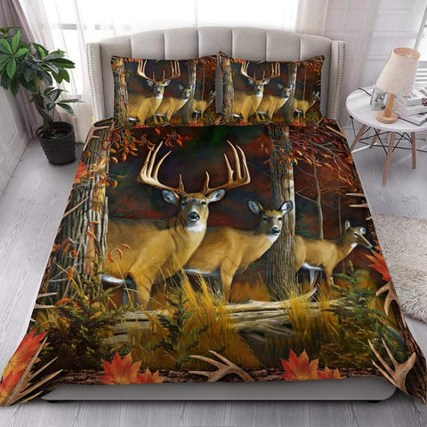 Maxcorners Deer Hunting Autumn All Over Printed Bedding Set