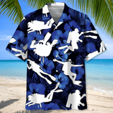 Maxcorners Scuba Diving Summer Colorful Hawaiian Shirt