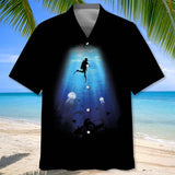Maxcorners Scuba Diving Light Colorful Hawaiian Shirt