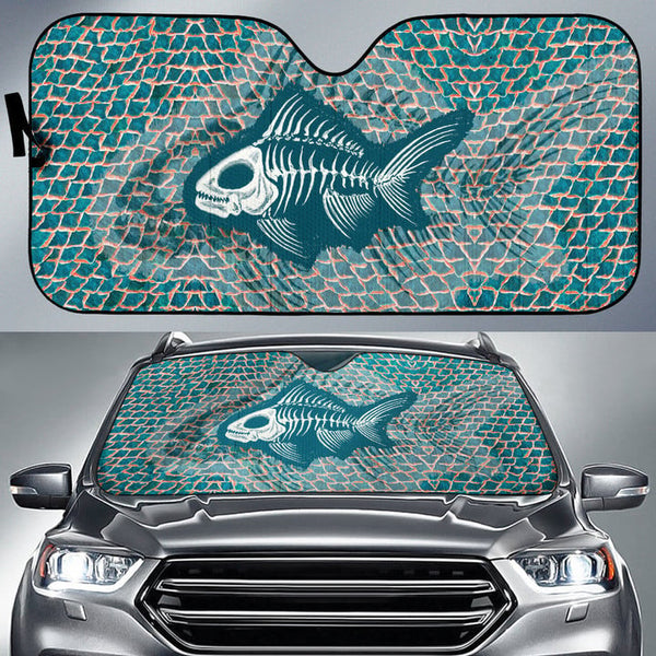 Maxcorners Fish Bone Art Fishing Car Auto Sun Shade