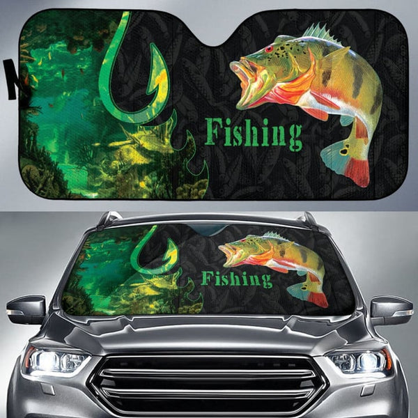 Maxcorners Largemouth Bass Fishing Hook Car Auto Sun Shades