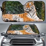 Maxcorners Siberian Tiger Elena Tigress Snowfall Car Sun Shade