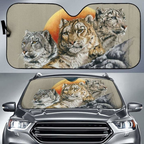 Maxcorners Car Sun Shade Big Cat Family