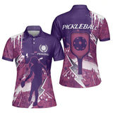 PICKLEBALL SCRITCH PURPLE PINK POLO SHIRT FOR WOMEN