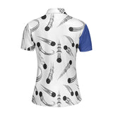 BLUE WHITE PICKLEBALL POLO SHIRT FOR WOMEN