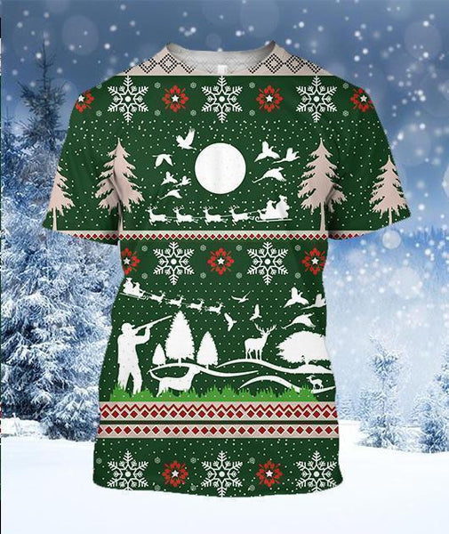 Maxcorners Hunting Christmas Shirts Shirt 3D All Over Printed Clothes