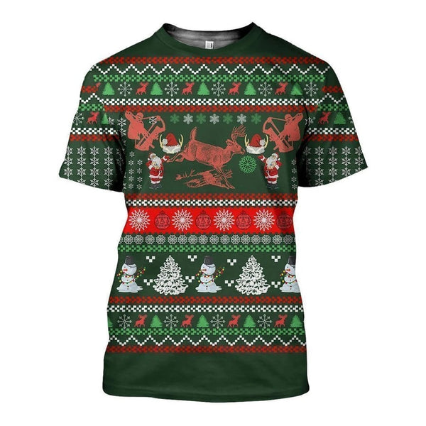 Maxcorners Ugly Hunting Christmas Shirt 3D All Over Printed Clothes