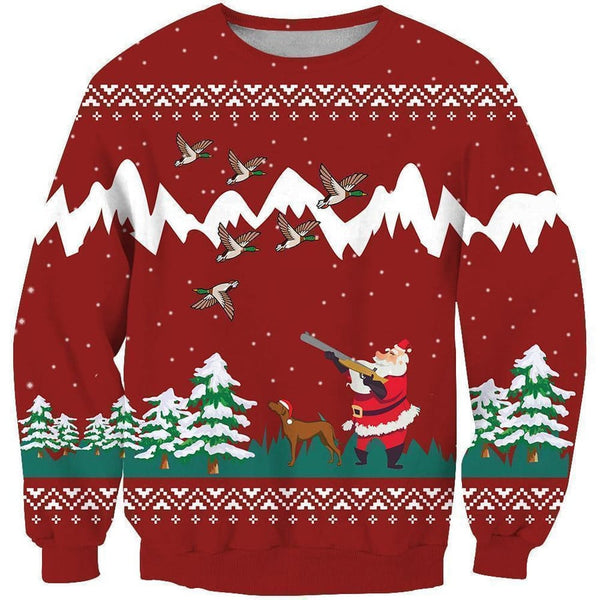 Maxcorners Duck Hunting Christmas | Red Shirt 3D All Over Printed Clothes