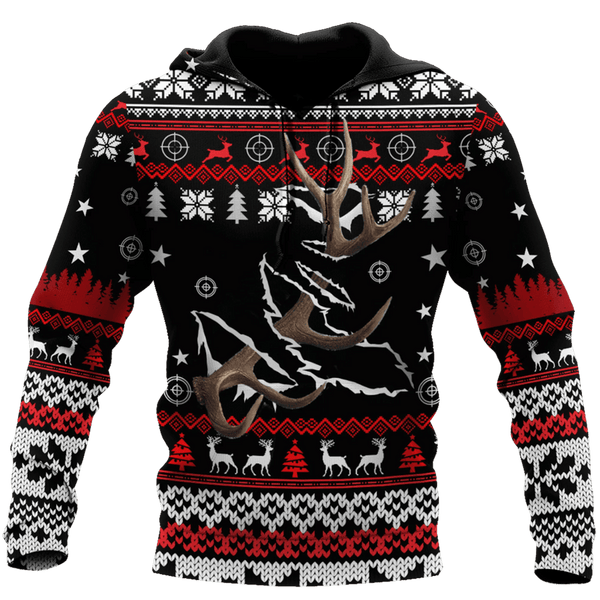 Maxcorners Deer Hunting Christmas Shirt 3D All Over Printed Clothes