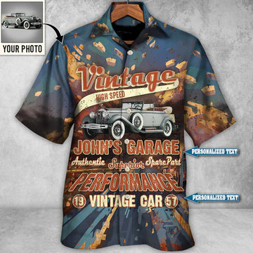 Route 66 Vintage Car Take Me On A Road Trip Custom Photo Personalized - Hawaiian Shirt - Personalized Photo Gifts