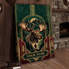 Maxcorners Moose Hunting Art Deco Forest Personalized Canvas Wall Art