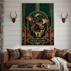 Maxcorners Moose Hunting Art Deco Forest Personalized Canvas Wall Art