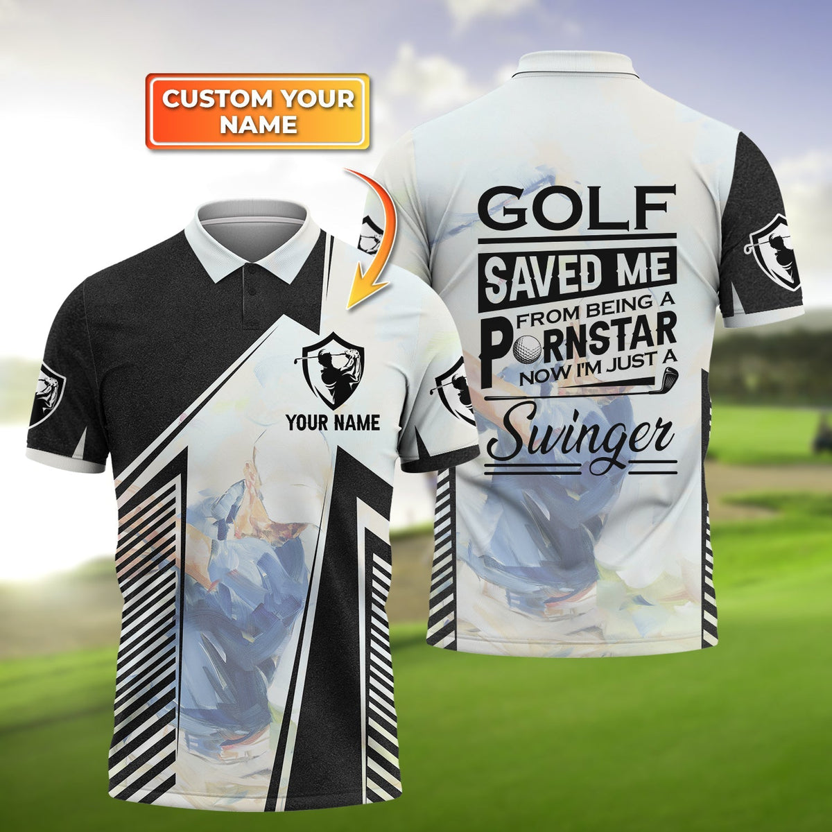 Maxcorners Golf Saved Me Customized Name 3D Shirt