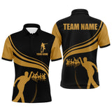 Maxcorners Black and Gold Bowlers Custom Team Customized Name 3D Shirt