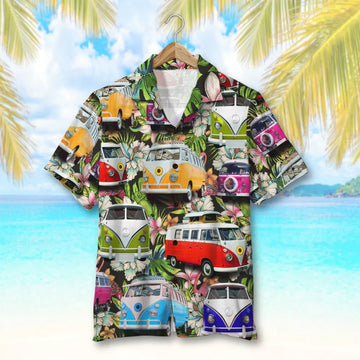 Custom Volkswagen Campervan Photo Hawaiian Shirt, Summer Gift