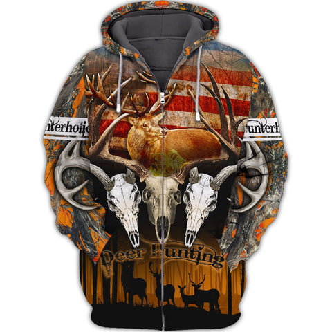 Maxcorners Hunting Hunterholic Deer Shirt 3D All Over Printed Clothes