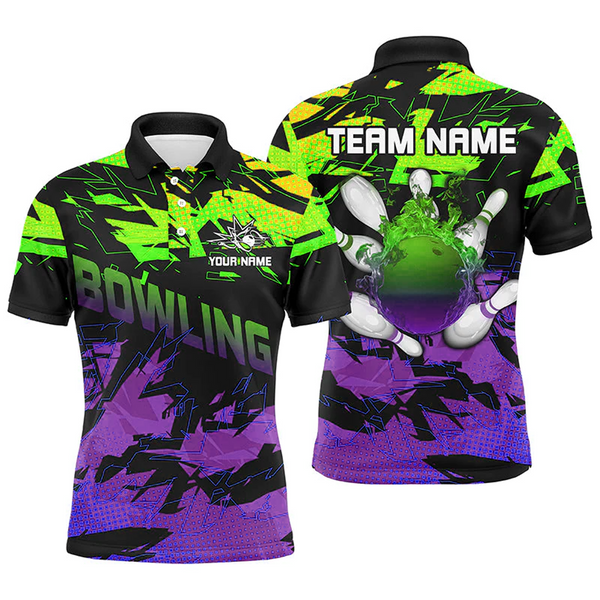 Maxcorners Camo Bowling Custom Team Bowling Jerseys Multicolor Option Customized Name 3D Shirt