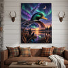 Maxcorners Moose Hunting Fiery Sunset Wilderness Personalized Canvas Wall Art