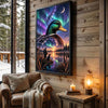 Maxcorners Moose Hunting Fiery Sunset Wilderness Personalized Canvas Wall Art