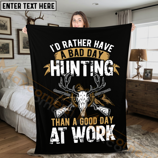 Maxcorners Funny Hunting Quote Skull and Rifles Personalized 3D Blanket