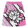 Maxcorners Customized Bowling Trouser Skirts With Shorts Underneath, Bowling Pink Ribbon Comic Style Skorts With Pockets