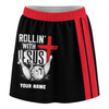 Maxcorners Customized Bowling Trouser Skirts With Shorts Underneath, Bowling Rollin With Jesus With Pockets