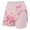Maxcorners Customized Bowling Trouser Skirts With Shorts Underneath, Bowling Pink Ribbon Butterfly Flower With Pockets