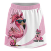 Maxcorners Customized Bowling Trouser Skirts With Shorts Underneath, Bowling White Pink Flamingo Lady With Pockets