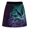 Maxcorners Customized Bowling Trouser Skirts With Shorts Underneath, Bowling Maori Tattoo Neon Teal Purple With Pockets