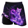 Maxcorners Customized Bowling Trouser Skirts With Shorts Underneath, Bowling Magical Kitty With Pockets