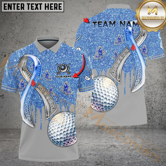 Maxcorners Golf Awareness Edition Personalized Name, Team Name 3D Shirt (4 Colors)