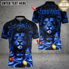 Maxcorners Lion Face 8 Billiards Design Multicolor Customized Name, Team Name 3D Shirt