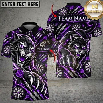 Maxcorners Darts Wild Panther Claws Scratch Dartboard Pattern Graphic Multicolor Customized Name, Team Name 3D Shirts